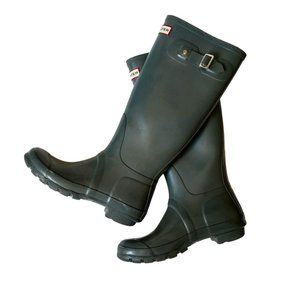 Hunter Gray Original Tall Gloss Rain Boots 7